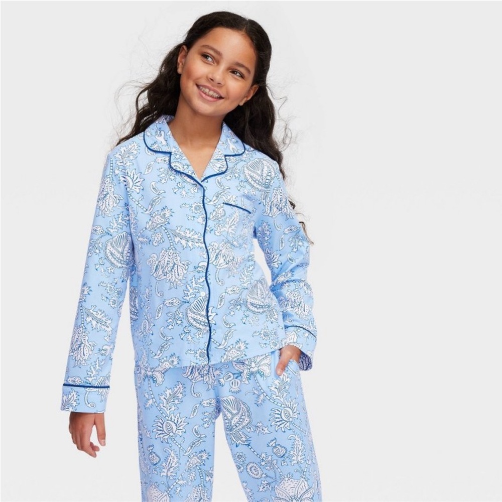 New Roller Rabbit x Target Girls Floral Vines Shirt & Pant Pajama Set MEDIUM - Picture 3 of 3